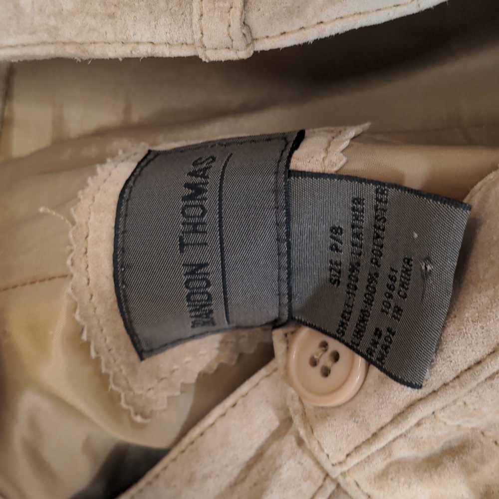 BRANDON Thomas Suede Leather Tan High Waisted Pants 8 - Picture 4 of 7